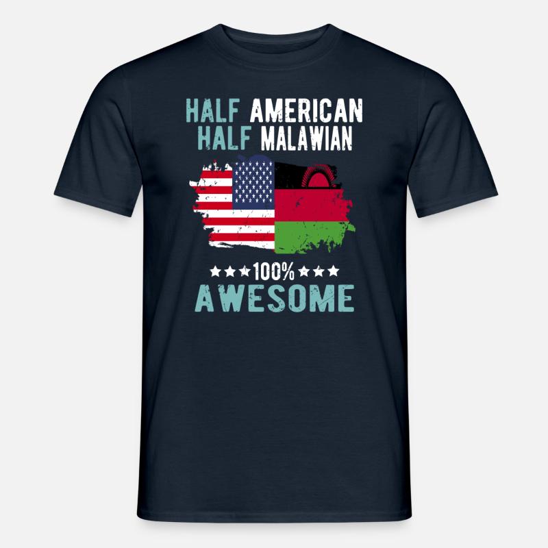 Halb Amerikaner Halb Malawi - Männer T-Shirt - Navy