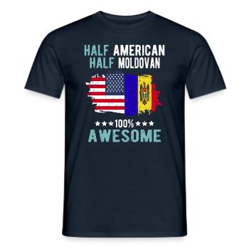 Half American Half Moldovan - Men's T-Shirt - navy - Front - AI Model Male 178 light (178cm)