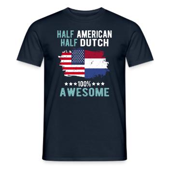 Halb Amerikaner Halb Niederländer - Männer T-Shirt - Navy - Vorne - AI Model Male 178 light (178cm)