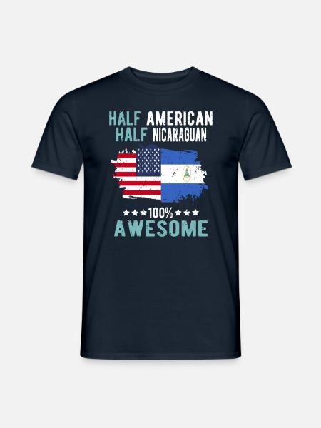 Half American Half Nicaraguan - Men's T-Shirt - navy