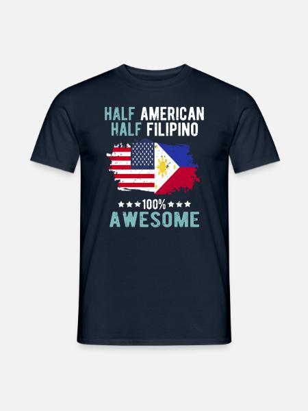 Half American Half Filipino - Men's T-Shirt - navy