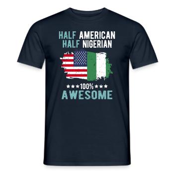 Half American Half Nigerian - Men's T-Shirt - navy - Front - AI Model Male 178 light (178cm)