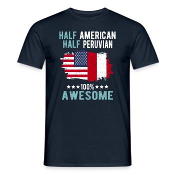 Half American Half Peruvian - Men's T-Shirt - navy - Front - AI Model Male 178 light (178cm)