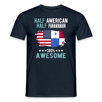 Moitié américain moitié panaméen - T-shirt homme - marine - Devant - AI Model Male 178 light (178cm)