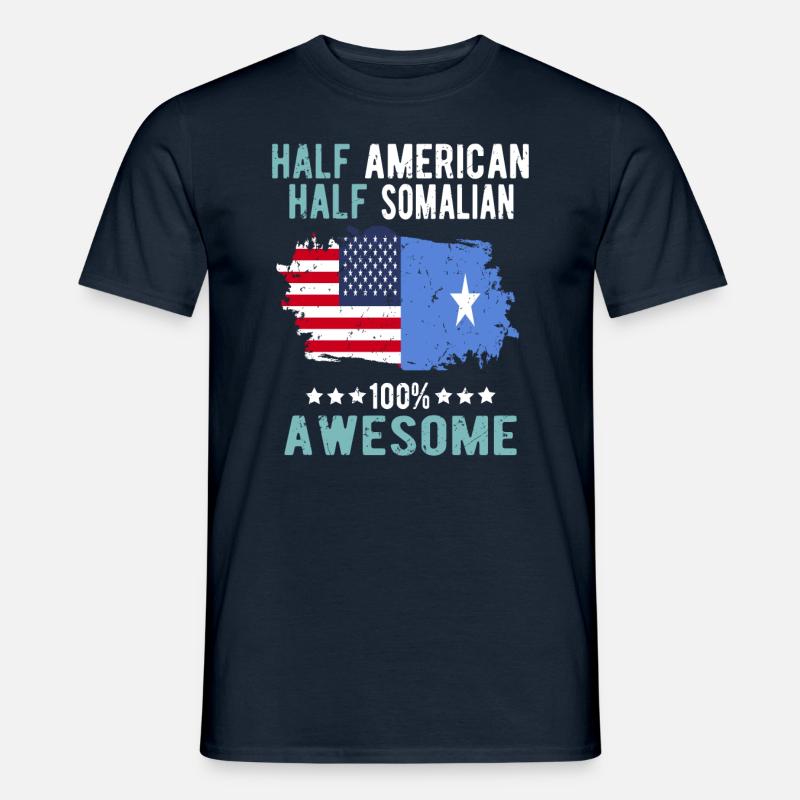 Half American Half Somali - Men's T-Shirt - navy
