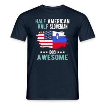 Half American Half Slovenian - Men's T-Shirt - navy - Front - AI Model Male 178 light (178cm)