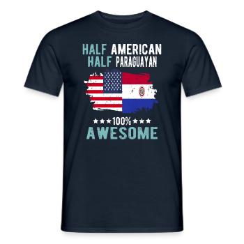 Moitié américain moitié paraguayen - T-shirt homme - marine - Devant - AI Model Male 178 light (178cm)