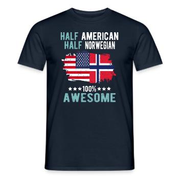 Half American Half Norwegian - Men's T-Shirt - navy - Front - AI Model Male 178 light (178cm)