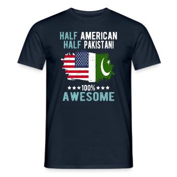 Half American Half Pakistani - Men's T-Shirt - navy - Front - AI Model Male 178 light (178cm)