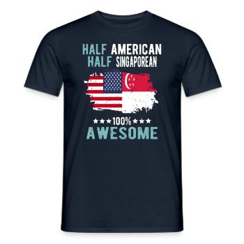 Half American Half Singaporean - Men's T-Shirt - navy - Front - AI Model Male 178 light (178cm)