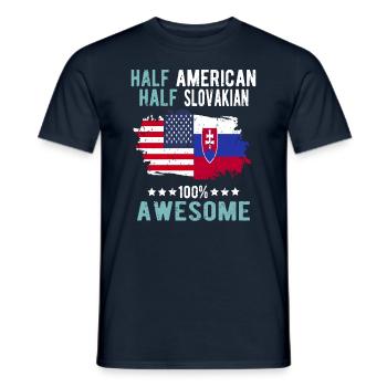 Halb Amerikaner Halb Slowake - Männer T-Shirt - Navy - Vorne - AI Model Male 178 light (178cm)