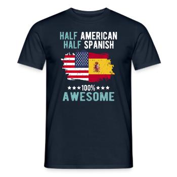 Half American Half Spanish - Men's T-Shirt - navy - Front - AI Model Male 178 light (178cm)