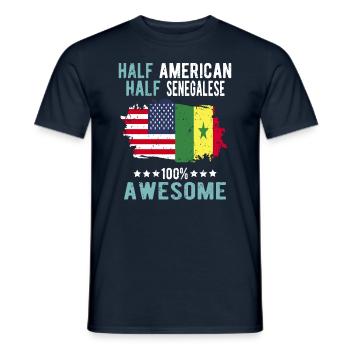Half American Half Senegalese - Men's T-Shirt - navy - Front - AI Model Male 178 light (178cm)