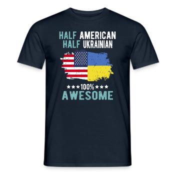 Halb Amerikaner Halb Ukrainer - Männer T-Shirt - Navy - Vorne - AI Model Male 178 light (178cm)