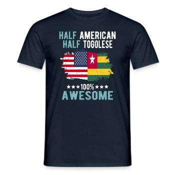 Half American Half Tongolese - Men's T-Shirt - navy - Front - AI Model Male 178 light (178cm)
