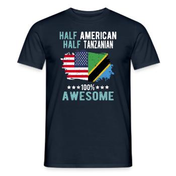 Half American Half Tanzanian - Men's T-Shirt - navy - Front - AI Model Male 178 light (178cm)