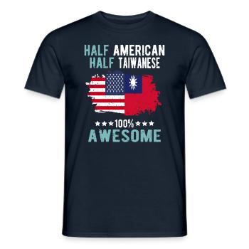 Half American Half Taiwanese - Men's T-Shirt - navy - Front - AI Model Male 178 light (178cm)
