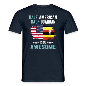 Half American Half Ugandan - Men's T-Shirt - navy - Front - AI Model Male 178 light (178cm)