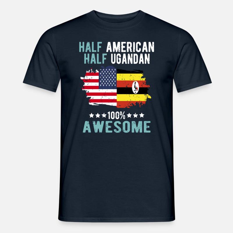 Half American Half Ugandan - Men’s T-shirt - navy