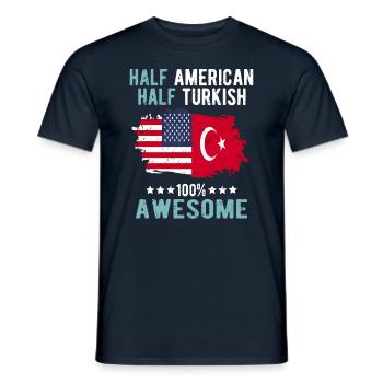 Half American Half Turk - Men's T-Shirt - navy - Front - AI Model Male 178 light (178cm)