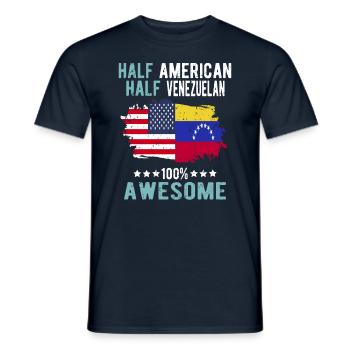 Half American Half Venezuelan - Men's T-Shirt - navy - Front - AI Model Male 178 light (178cm)
