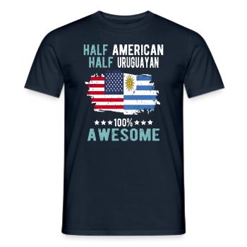 Half American Half Uruguayan - Men's T-Shirt - navy - Front - AI Model Male 178 light (178cm)