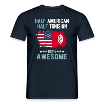 Half American Half Tunisian - Men's T-Shirt - navy - Front - AI Model Male 178 light (178cm)