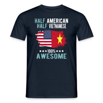 Half American Half Vietnamese - Men's T-Shirt - navy - Front - AI Model Male 178 light (178cm)