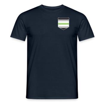 LGBTQ Agender Pride Flag Bag - Men's T-Shirt - navy - Front - AI Model Male 178 light (178cm)