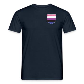 LGBTQ Gender Fluid Pride Flag Bag - Men's T-Shirt - navy - Front - AI Model Male 178 light (178cm)