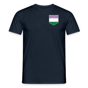 LGBTQ Genderqueer Pride Flagge Tasche - Männer T-Shirt - Navy - Vorne - AI Model Male 178 light (178cm)