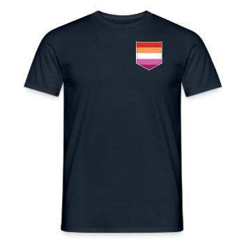LGBTQ Lesbian Pride Flag Bag - Men's T-Shirt - navy - Front - AI Model Male 178 light (178cm)
