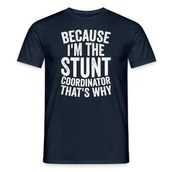 Parce que je suis coordinateur de cascades - T-shirt homme - marine - Devant - AI Model Male 178 light (178cm)