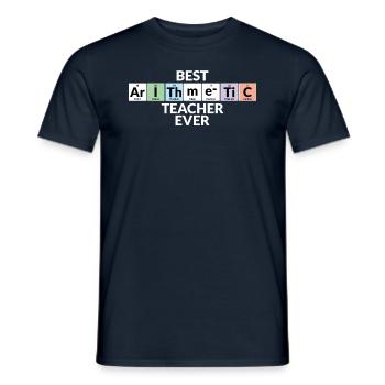 Best Arithmetic Teacher Of All Time - Men's T-Shirt - navy - Front - AI Model Male 178 light (178cm)