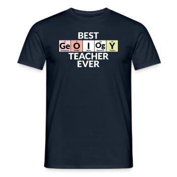 Meilleur professeur de géologie de tous les temps - T-shirt homme - marine - Devant - AI Model Male 178 light (178cm)