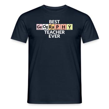 Meilleur professeur de géographie de tous les temps - T-shirt homme - marine - Devant - AI Model Male 178 light (178cm)