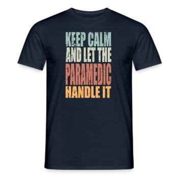 Keep Calm Paramedic Saying - Men's T-Shirt - navy - Front - AI Model Male 178 light (178cm)