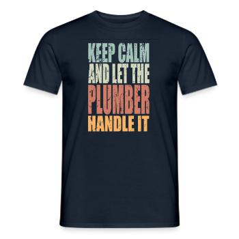 Keep Calm Plumber Saying Plumber Gift - Men's T-Shirt - navy - Front - AI Model Male 178 light (178cm)