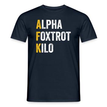 Computerchat Alpha Foxtrotti Kilo - Afk - Männer T-Shirt - Navy - Vorne - AI Model Male 178 light (178cm)