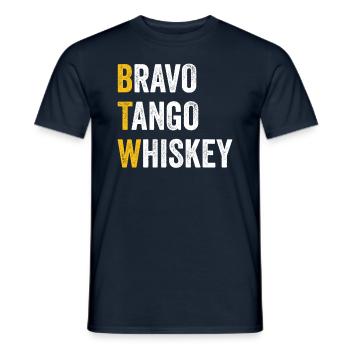 Chat par ordinateur Bravo Tango Whisky - BTW - T-shirt homme - marine - Devant - AI Model Male 178 light (178cm)