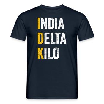 Computer-Chat India Delta Kilo - IDK - Männer T-Shirt - Navy - Vorne - AI Model Male 178 light (178cm)