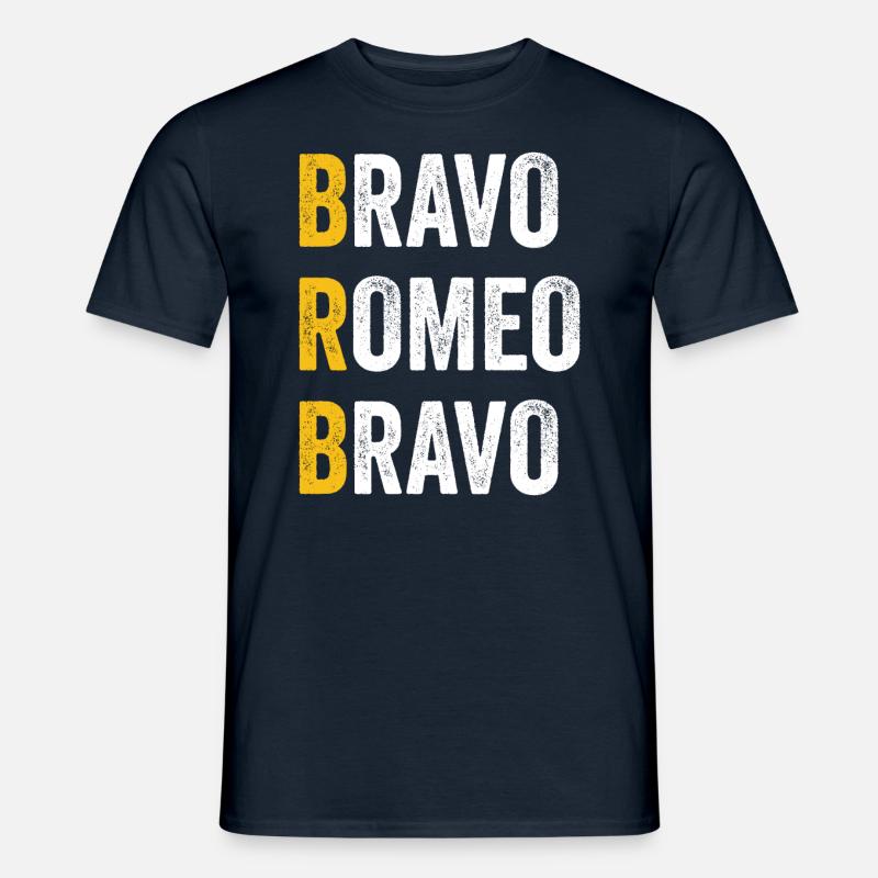 Computer-Chat Bravo Romeo Bravo - BRB - Männer T-Shirt - Navy
