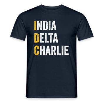 Computer Chat India Delta Charlie - IDC - Men's T-Shirt - navy - Front - AI Model Male 178 light (178cm)
