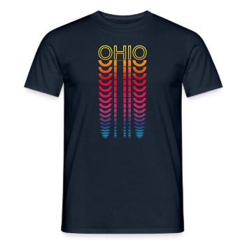 Retro Nostalgisch USA Staat - Regenbogen Ohio - Männer T-Shirt - Navy - Vorne - AI Model Male 178 light (178cm)