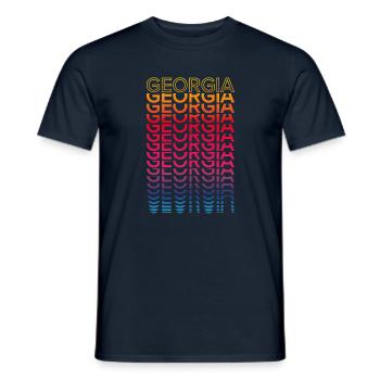 Retro Nostalgisch USA Staat - Regenbogen Georgia - Männer T-Shirt - Navy - Vorne - AI Model Male 178 light (178cm)
