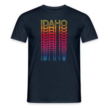 Retro Nostalgisch USA Staat - Regenbogen Idaho - Männer T-Shirt - Navy - Vorne - AI Model Male 178 light (178cm)