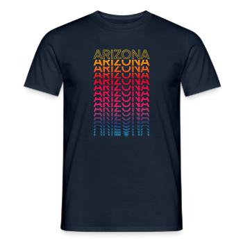 Retro Nostalgic USA État - Rainbow Arizona - T-shirt homme - marine - Devant - AI Model Male 178 light (178cm)