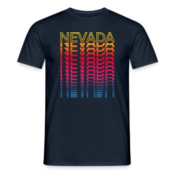 Retro Nostalgisch USA Staat - Regenbogen Nevada - Männer T-Shirt - Navy - Vorne - AI Model Male 178 light (178cm)