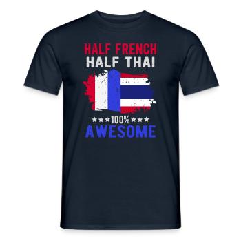 Moitié Français moitié thaï - T-shirt homme - marine - Devant - AI Model Male 178 light (178cm)