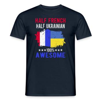 Half French Half Ukrainian - Men's T-Shirt - navy - Front - AI Model Male 178 light (178cm)